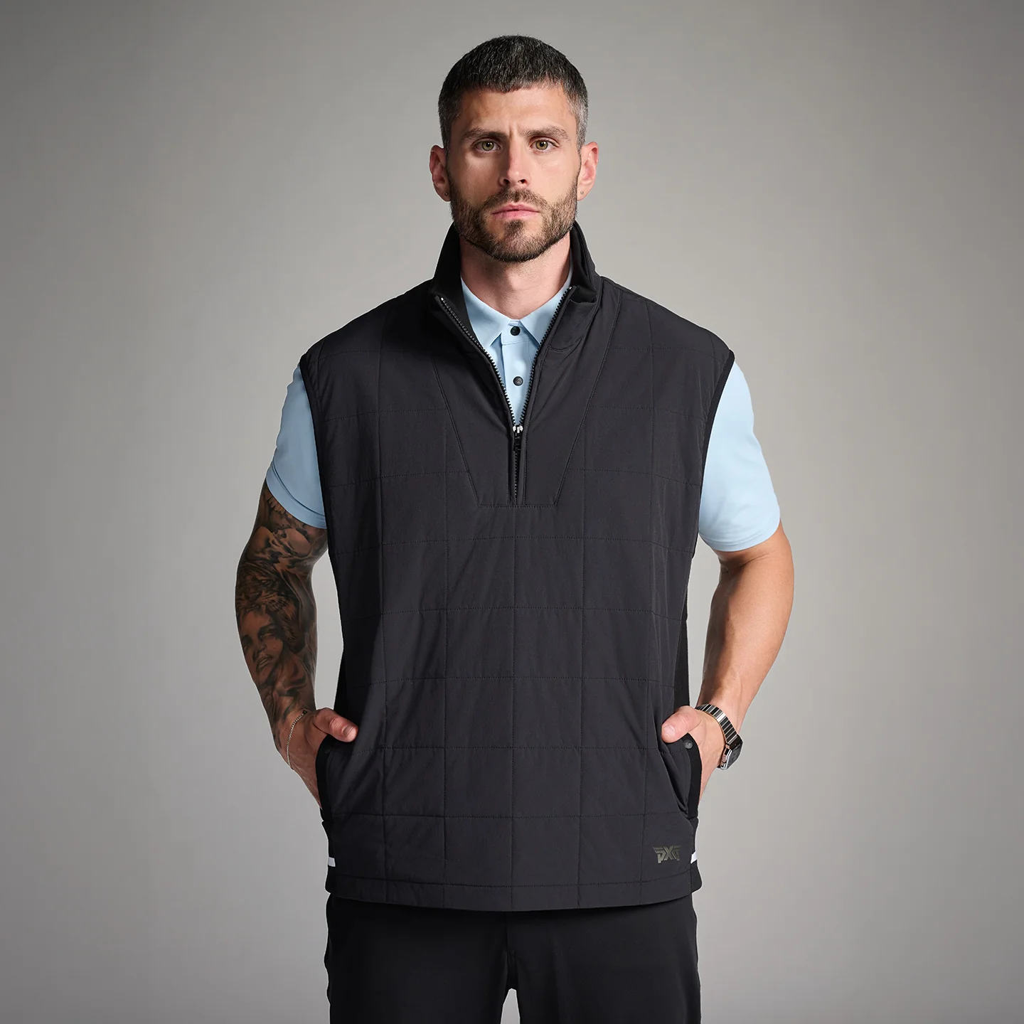 Men's 1/2 Zip Quilted Vest - Image 3