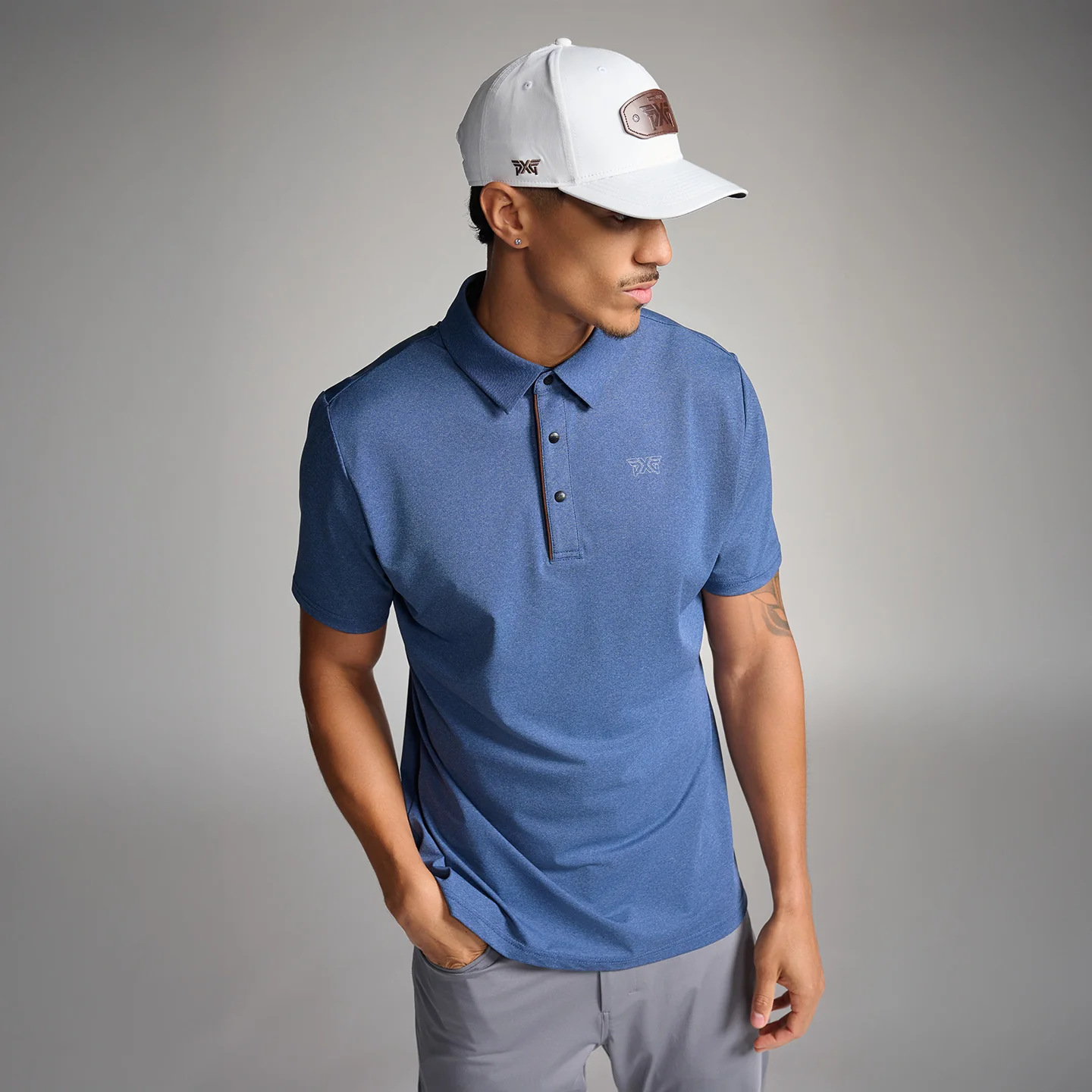 Men's Denim Blue Polo - Image 2