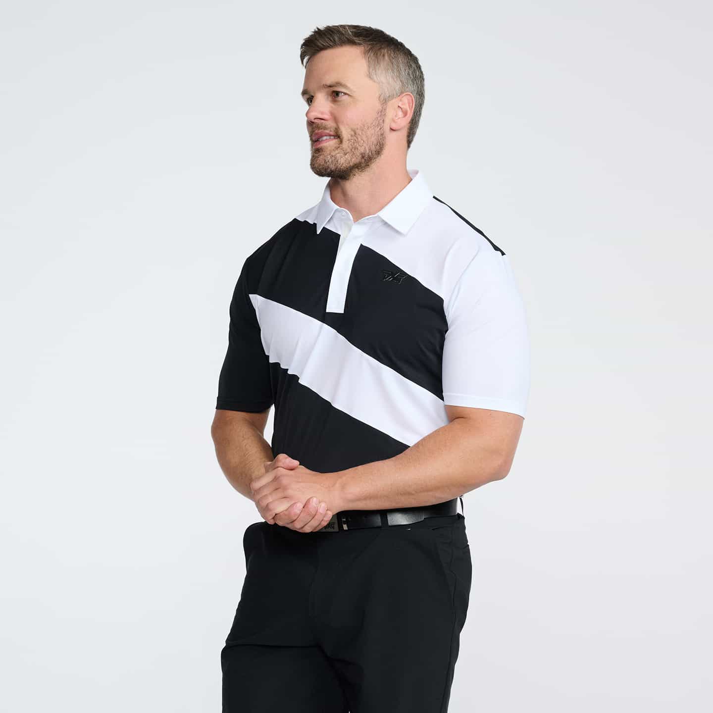 Men's Diagonal Stripe Polo - Image 3
