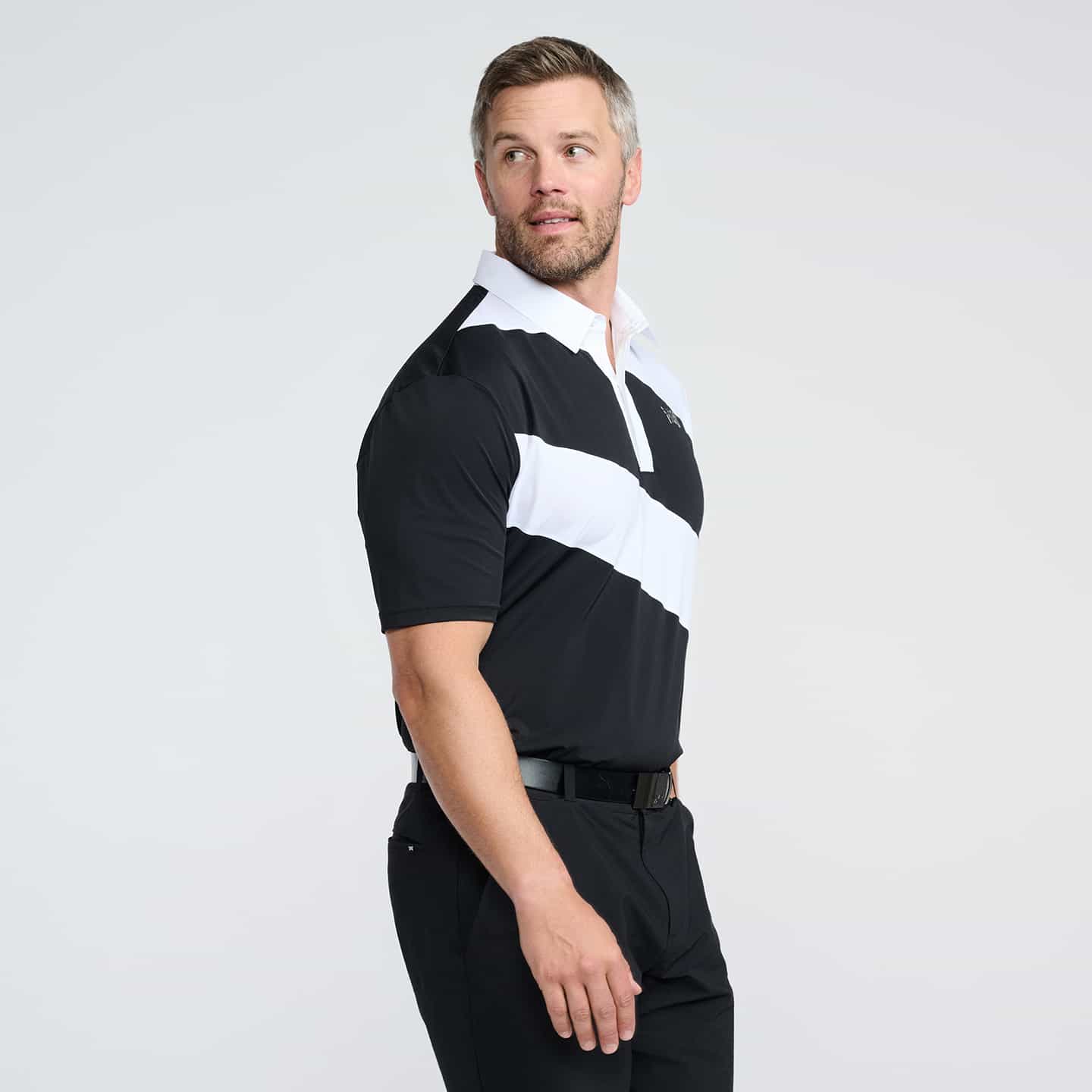 Men's Diagonal Stripe Polo - Image 4