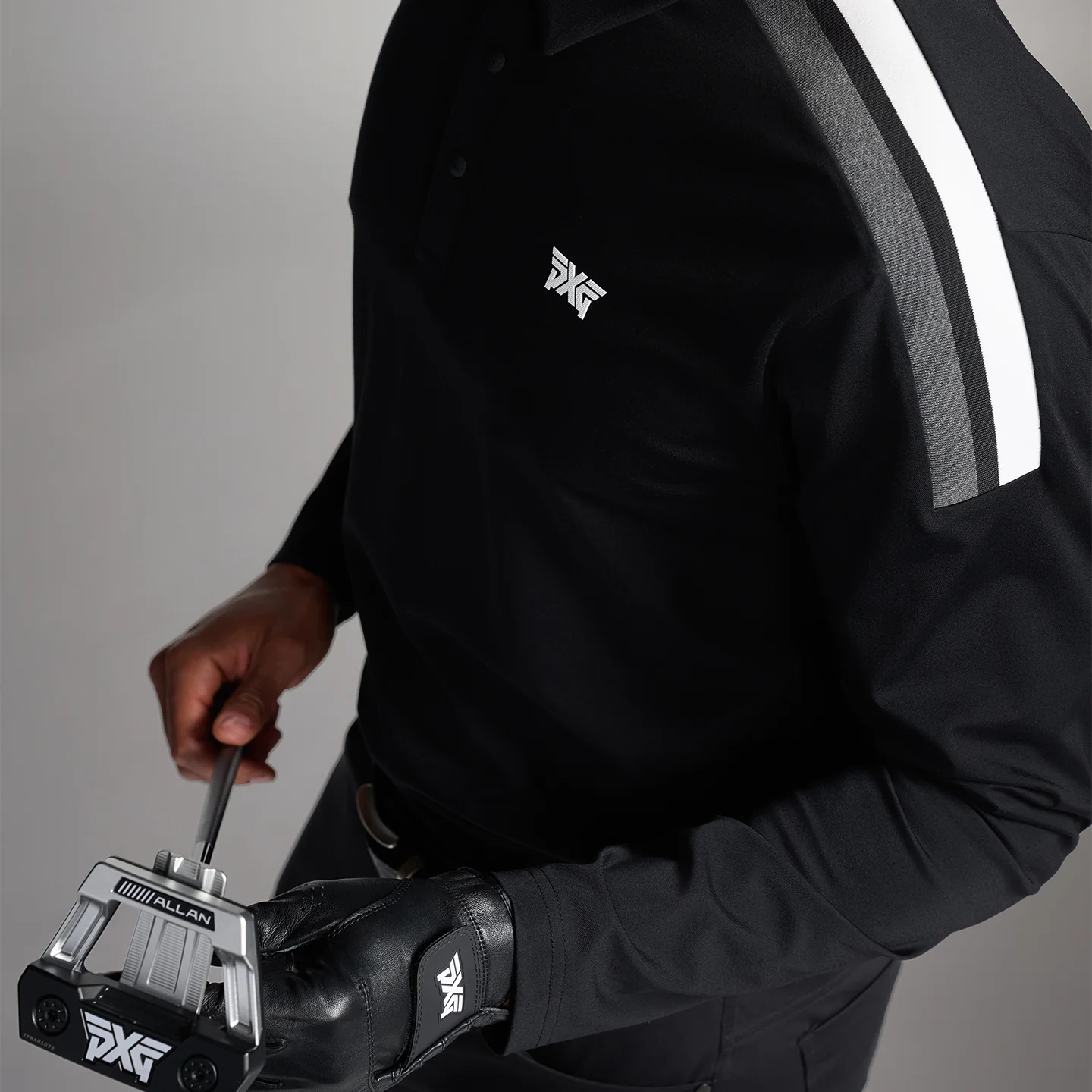 Men's Long Sleeve Shoulder Panel Polo - Image 3