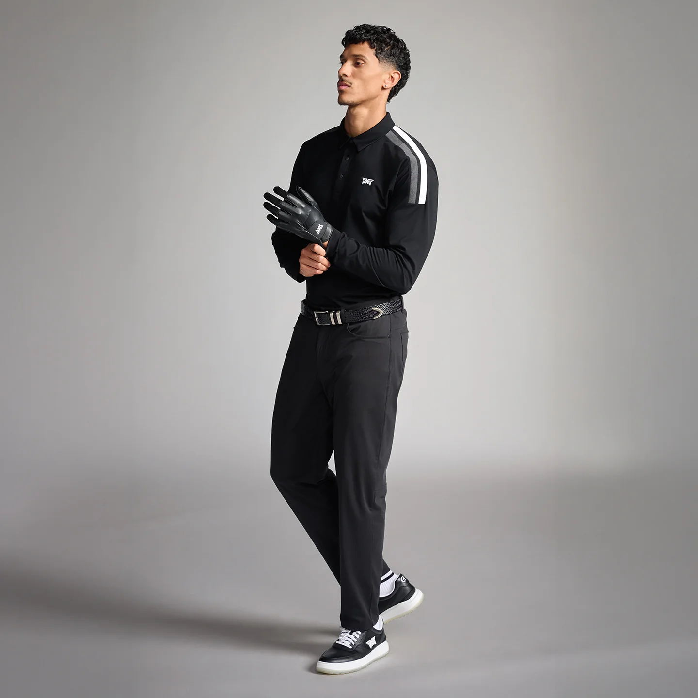 Men's Long Sleeve Shoulder Panel Polo - Image 4