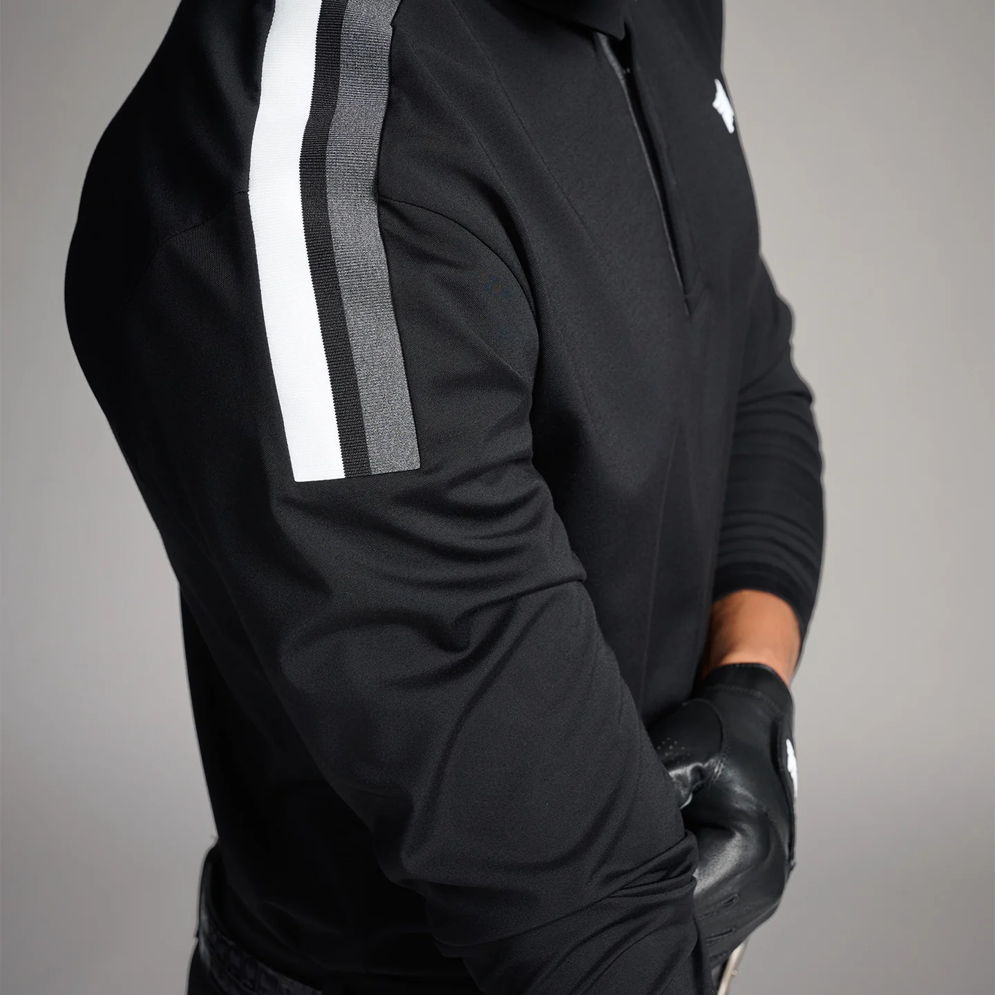 Men's Long Sleeve Shoulder Panel Polo - Image 5