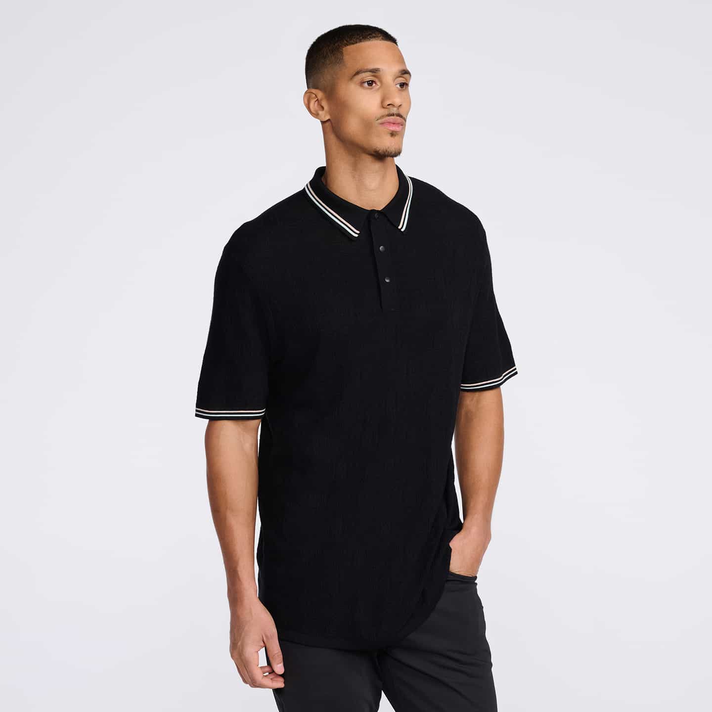 Men's Multi-Logo Jacquard Knitted Polo - Image 2