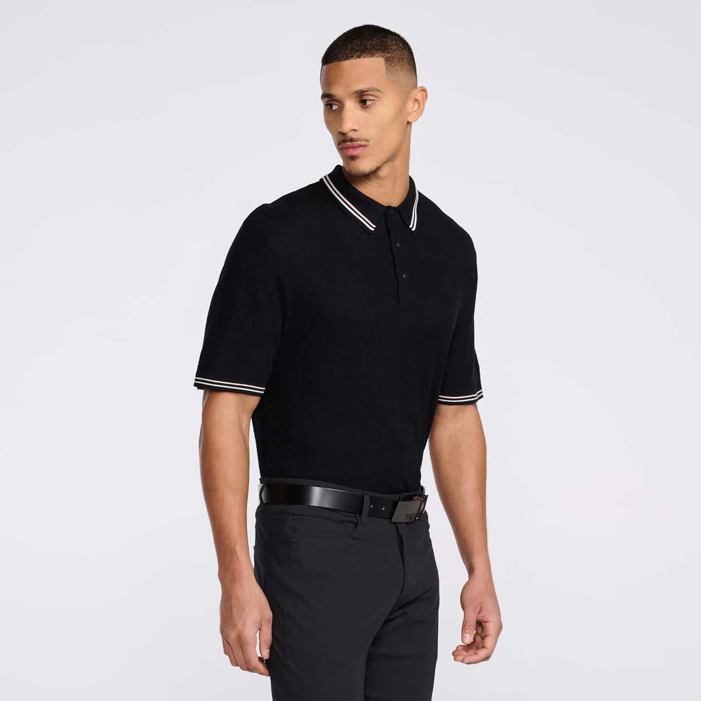 Men's Multi-Logo Jacquard Knitted Polo - Image 5