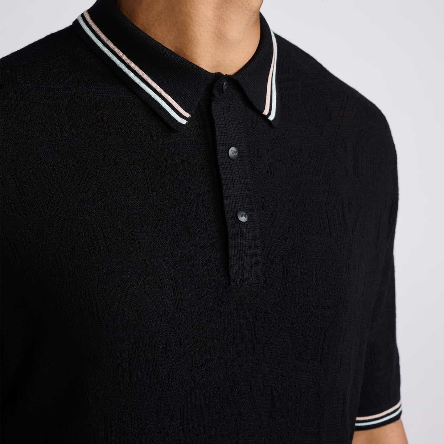 Men's Multi-Logo Jacquard Knitted Polo - Image 9