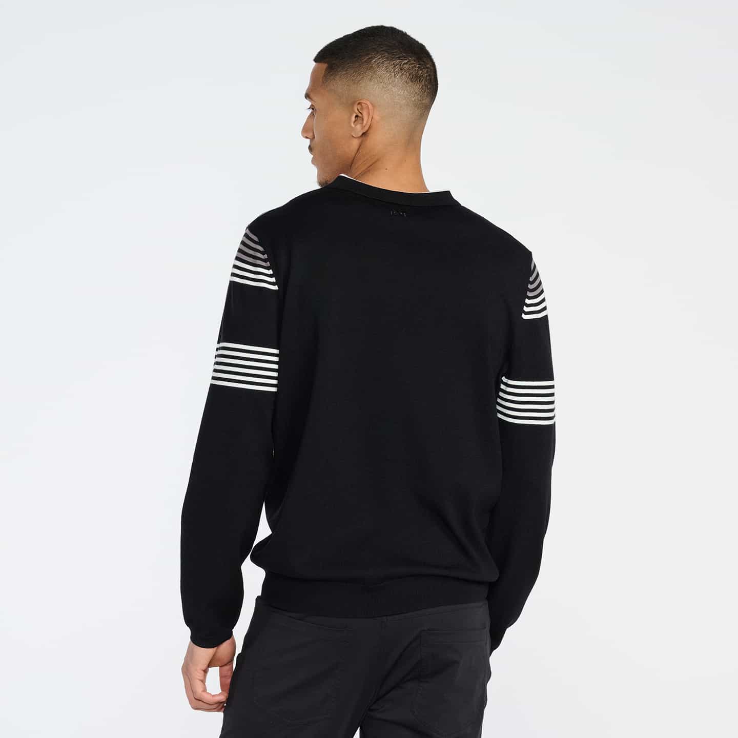 Men's Multi-Striped V-Neck Sweater - Image 9