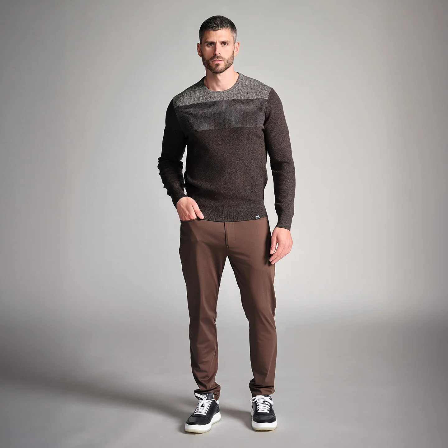 Men's Multi Yarn Mélange Crewneck Sweater - Image 3