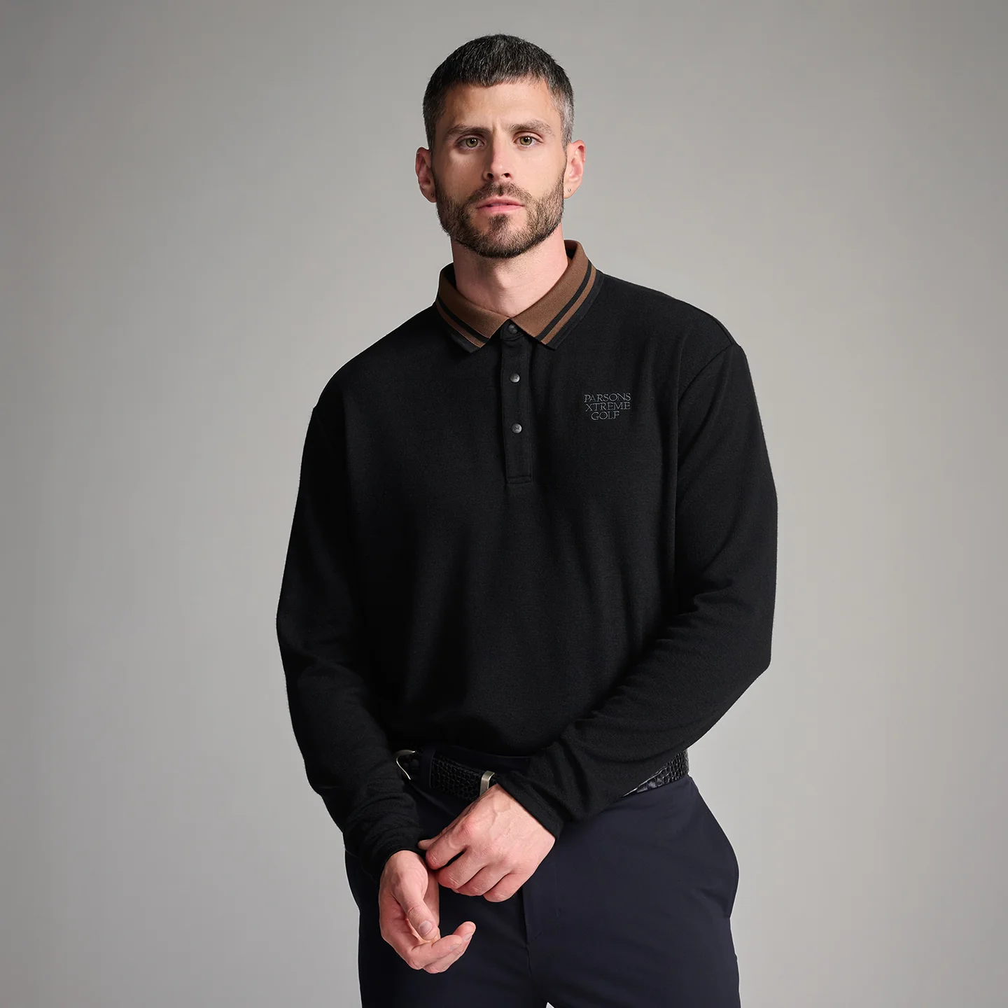 Men's Plush Long Sleeve Polo - Image 2