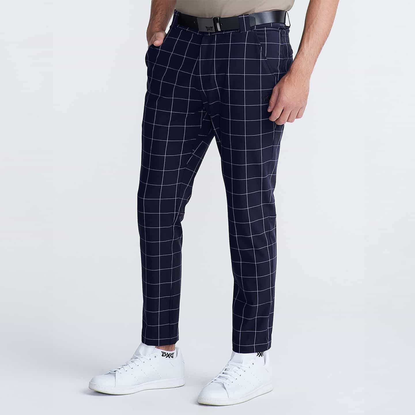 Men's Windowpane Slim Trousers - Image 2