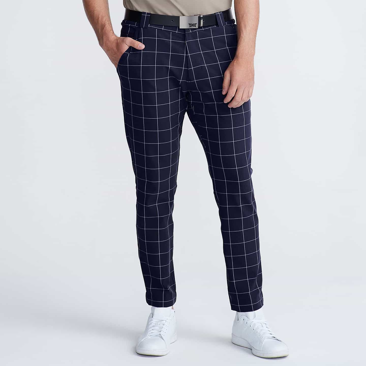 Men's Windowpane Slim Trousers - Image 3