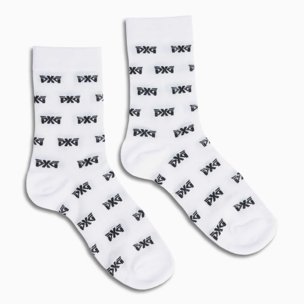 Women's All Over Logo Mesh Crew Socks - Image 2