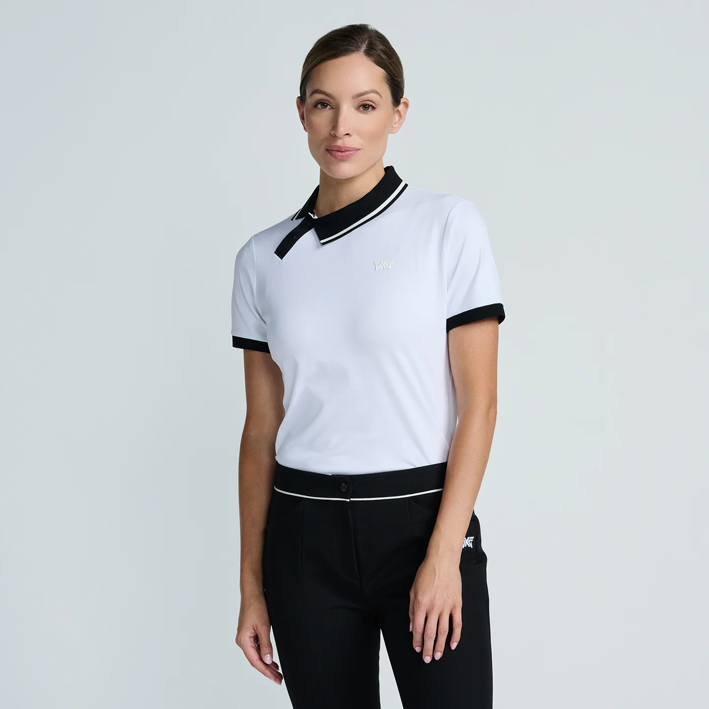 Women's Asymmetrical Snap Collar Polo - Image 11