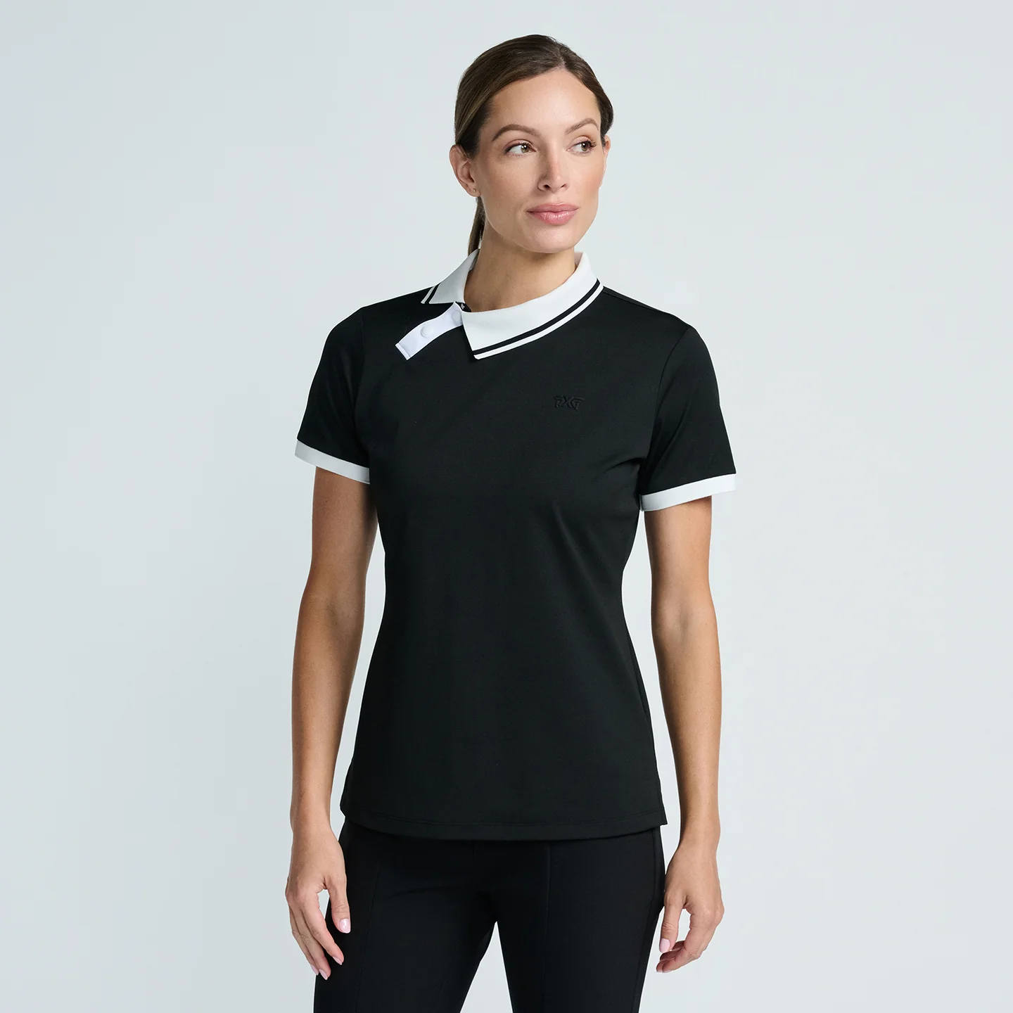 Women's Asymmetrical Snap Collar Polo - Image 4