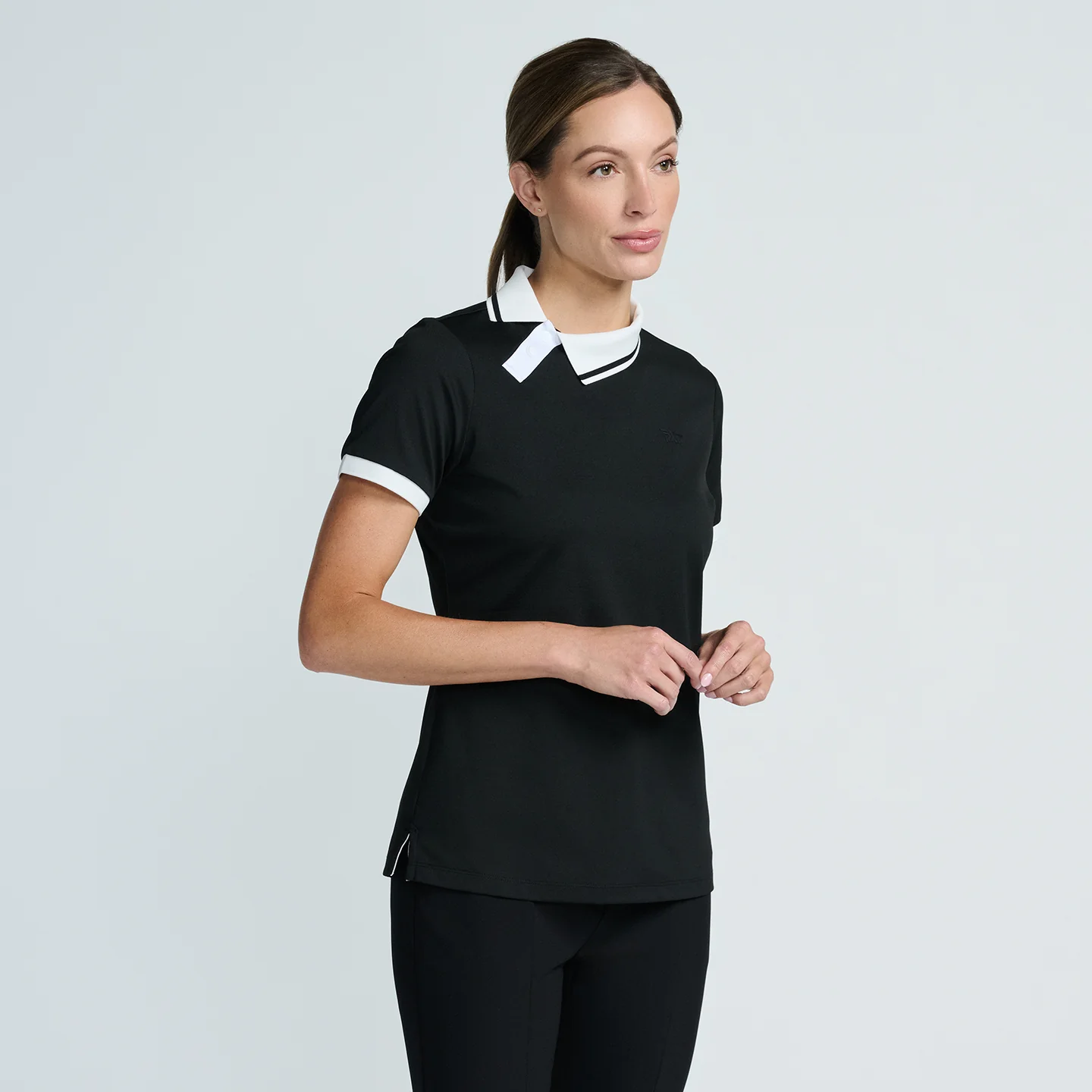 Women's Asymmetrical Snap Collar Polo - Image 6