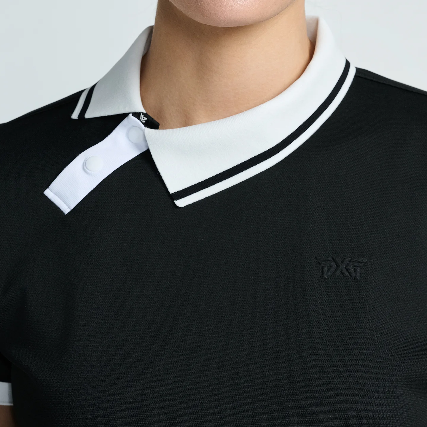 Women's Asymmetrical Snap Collar Polo - Image 7