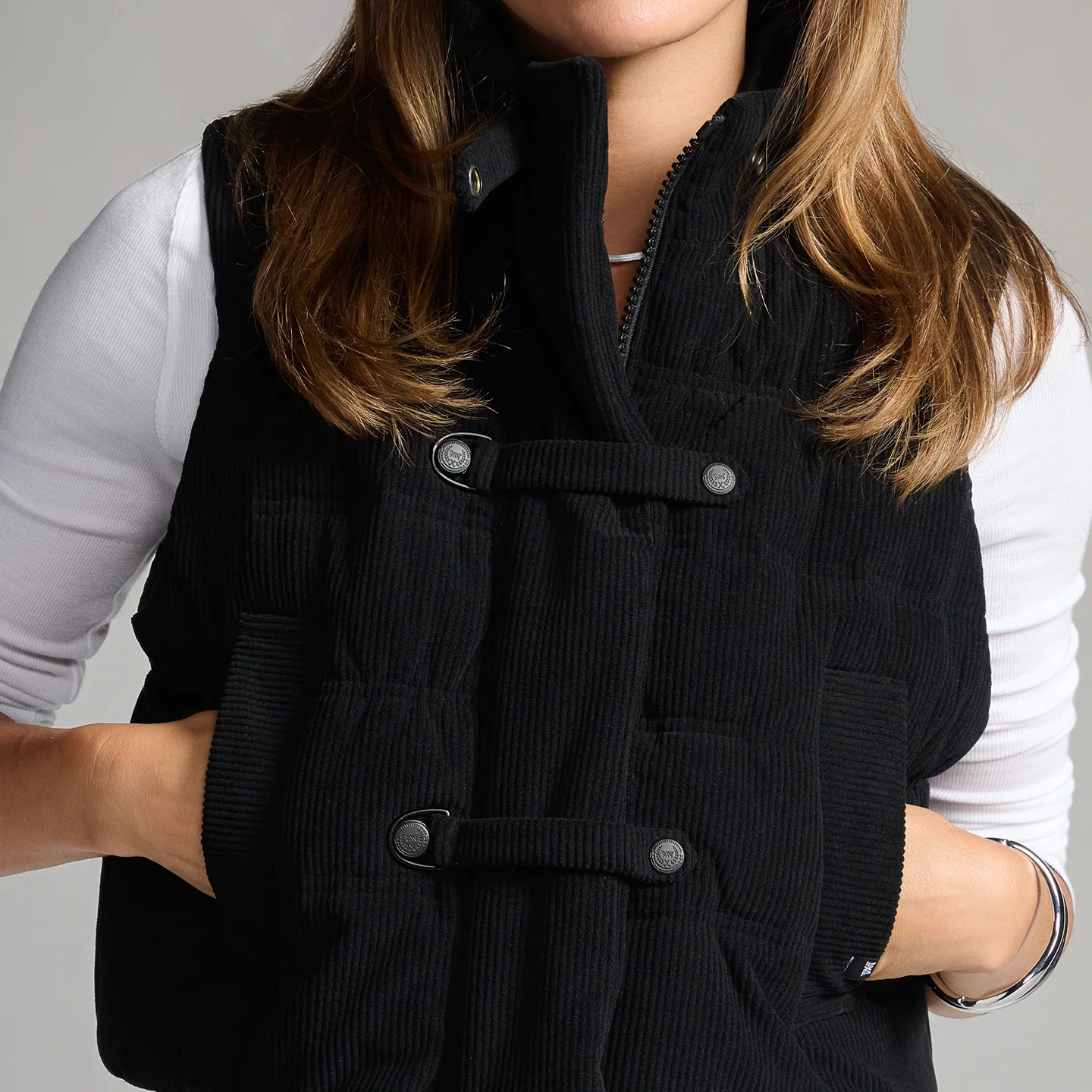 Women's Cozy Corduroy Puffer Vest - Image 4