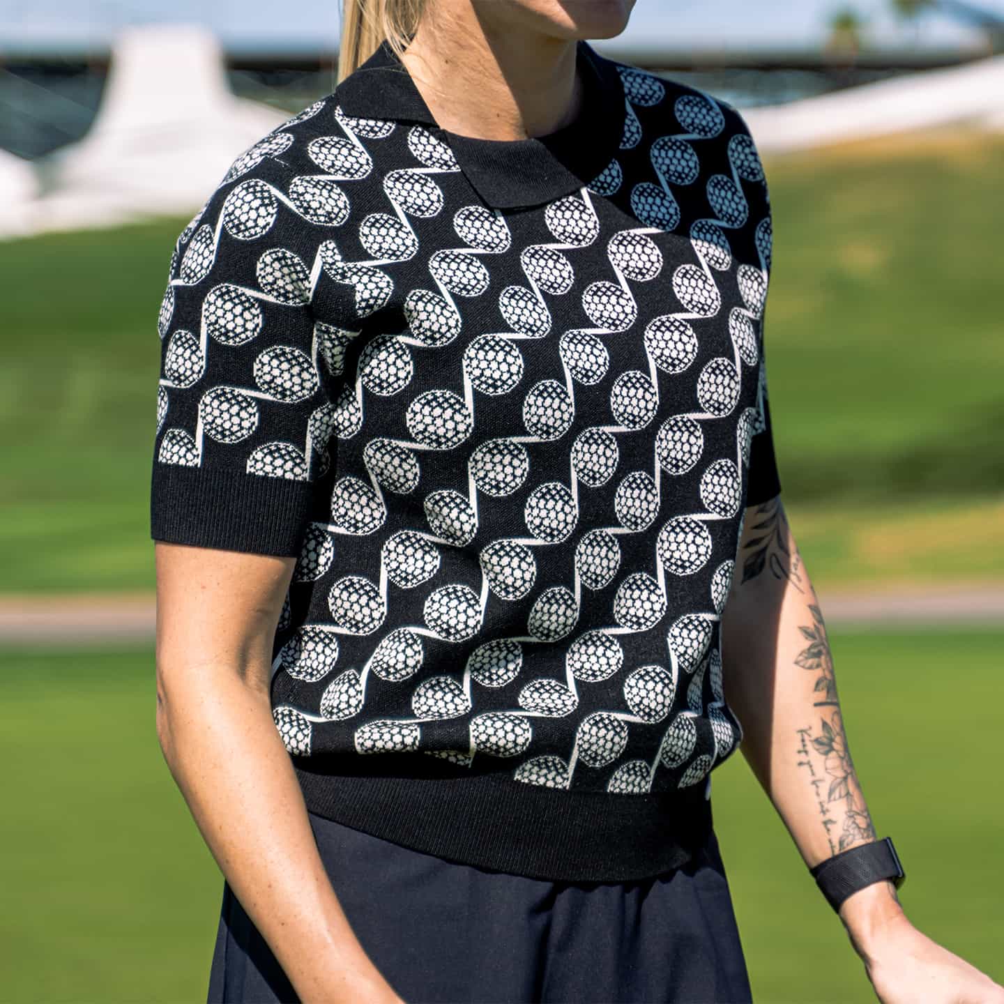 Women's Golf Ball Motif Knitted Top - Image 3