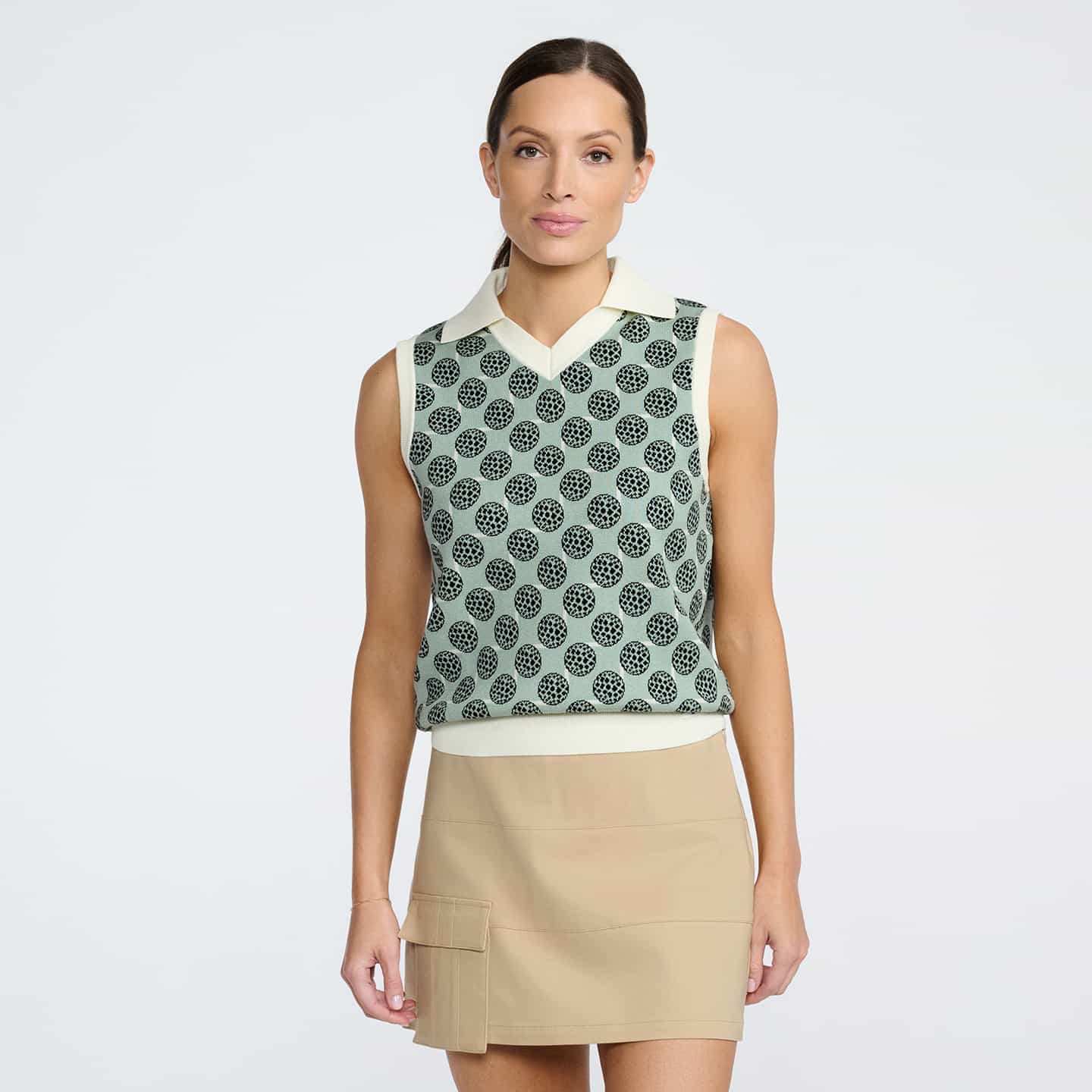 Women's Golf Ball Motif Sleeveless Top - Image 5