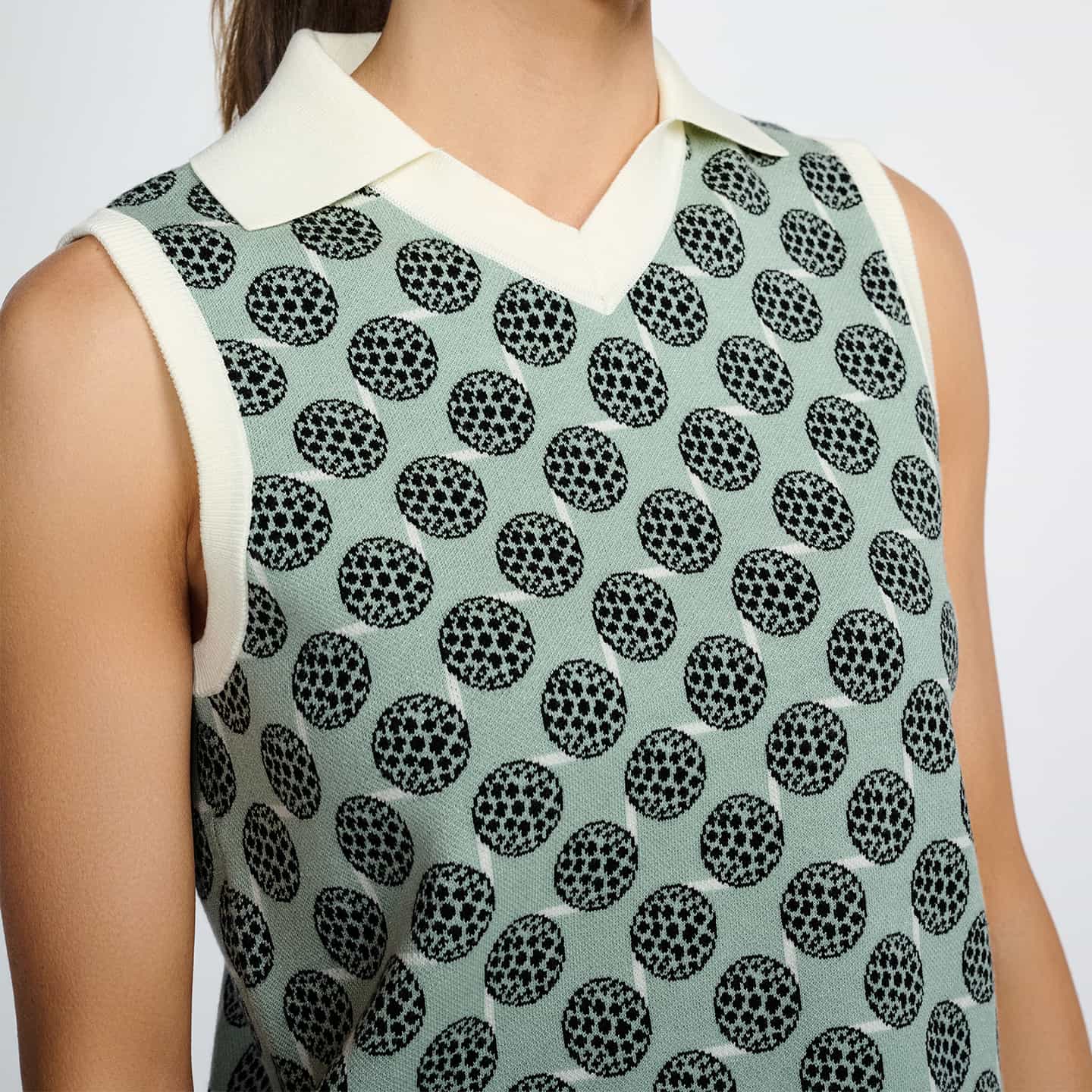 Women's Golf Ball Motif Sleeveless Top - Image 6