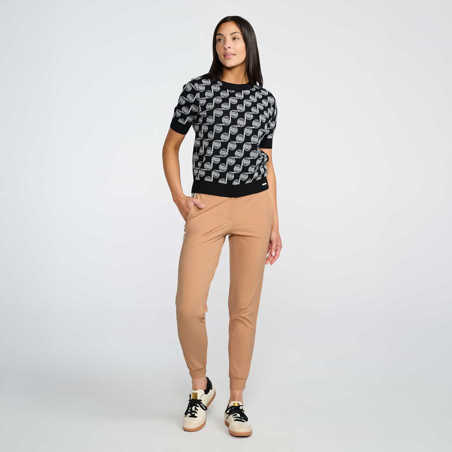 Women's Knitted Side Stripe Joggers - Image 3