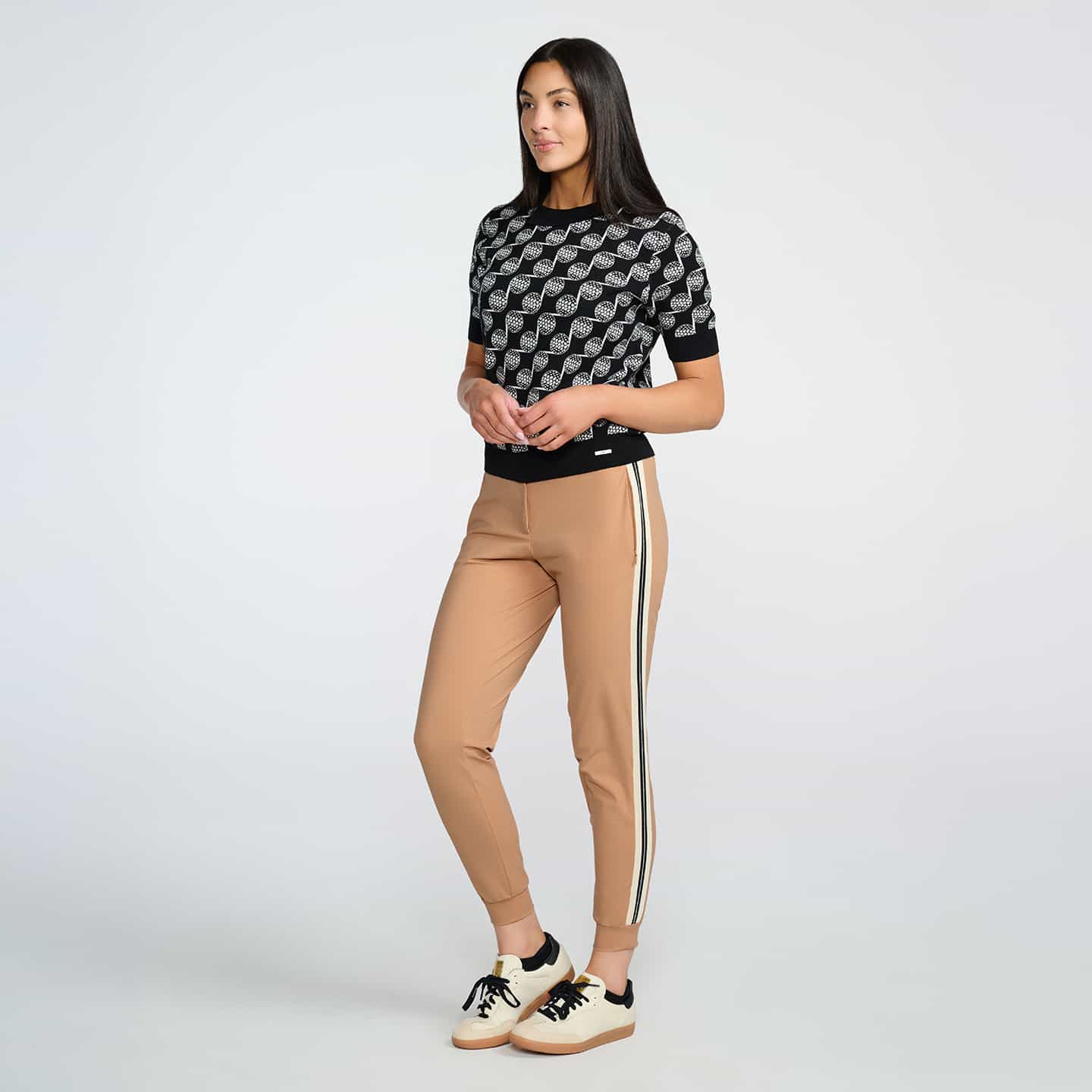 Women's Knitted Side Stripe Joggers - Image 4