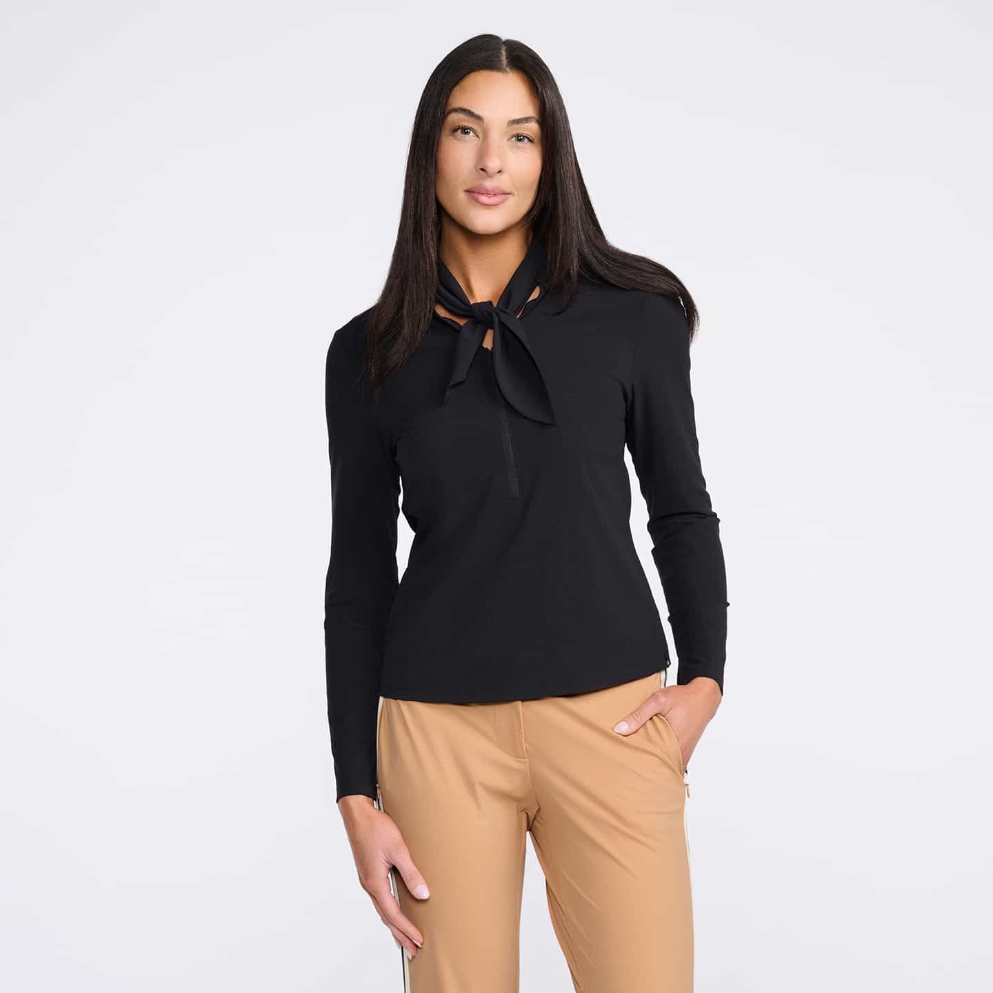 Women's Lavalliere Long Sleeve Polo - Image 2