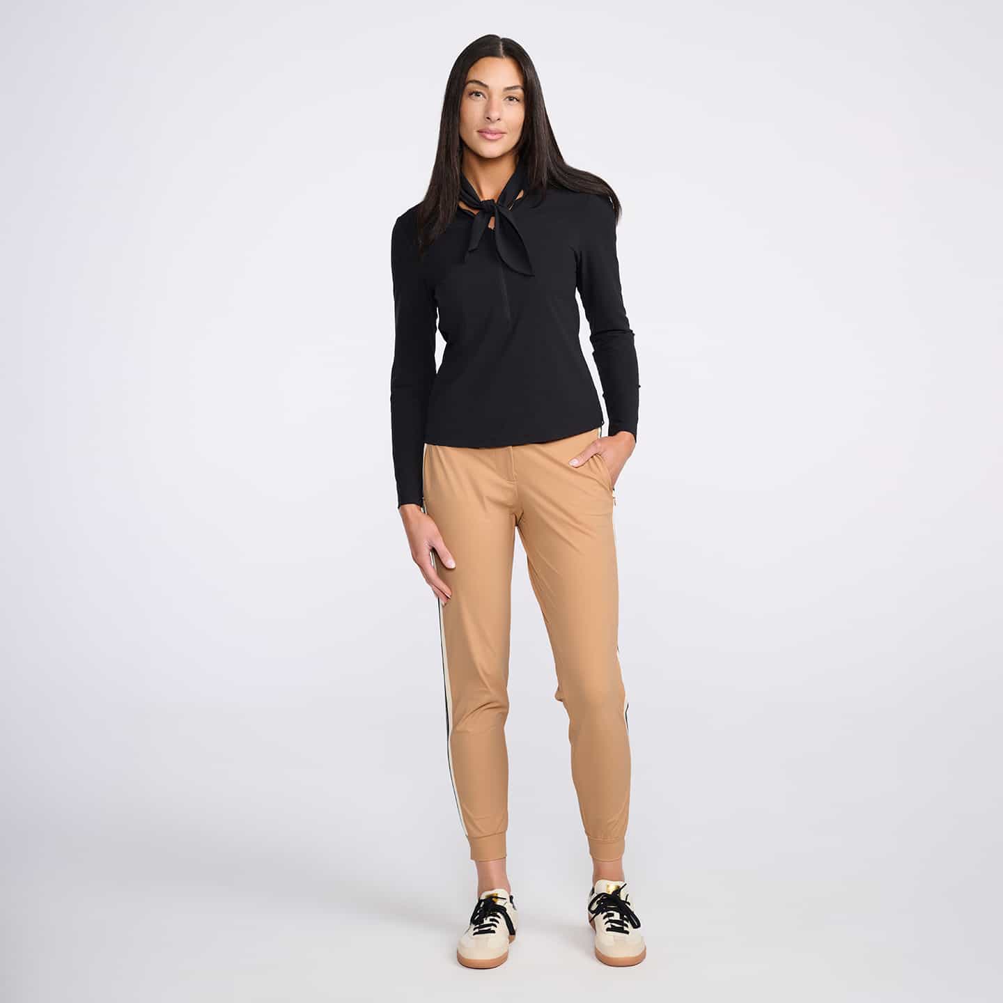 Women's Lavalliere Long Sleeve Polo - Image 3
