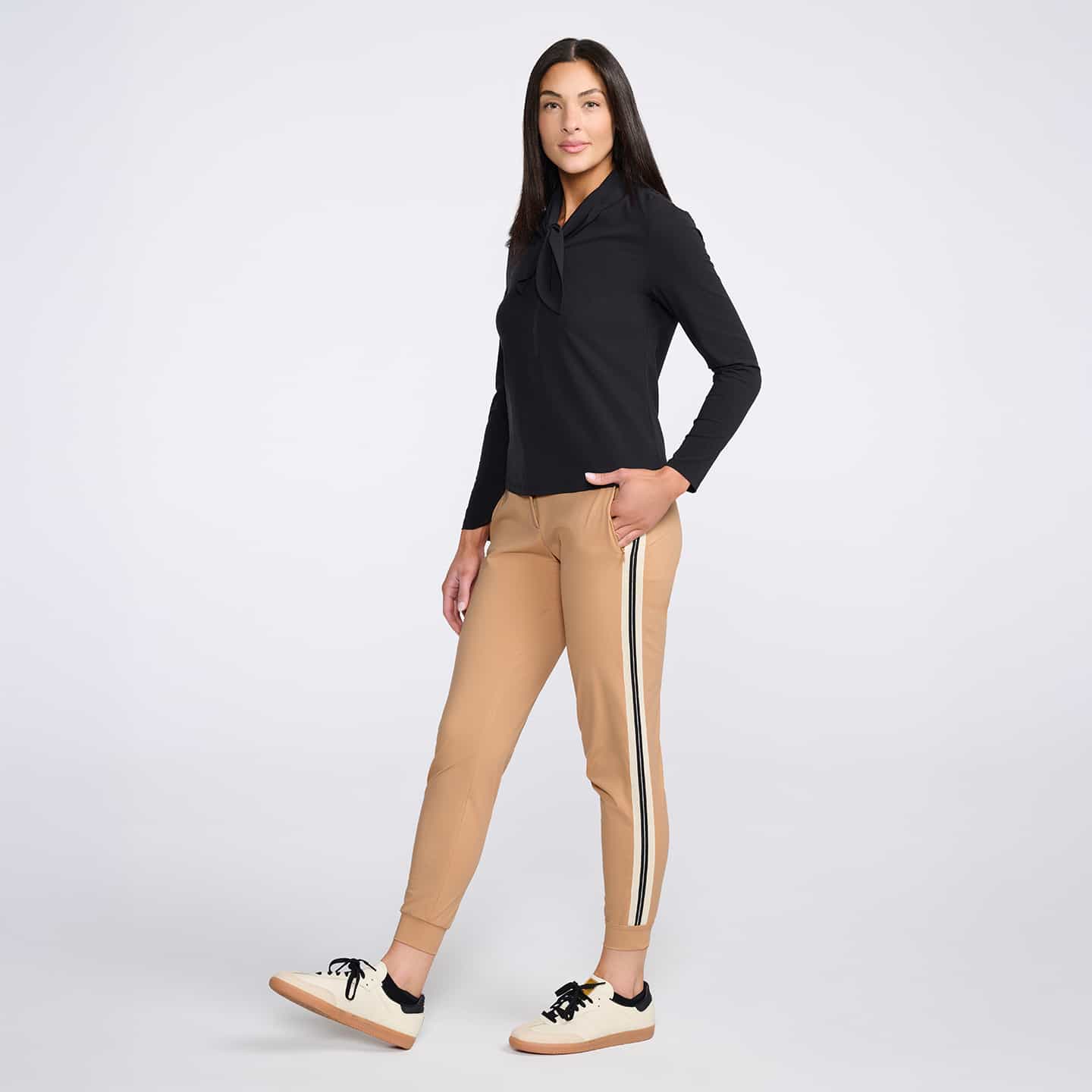 Women's Lavalliere Long Sleeve Polo - Image 4