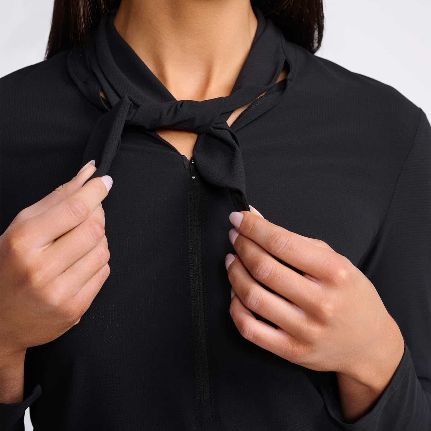 Women's Lavalliere Long Sleeve Polo - Image 6