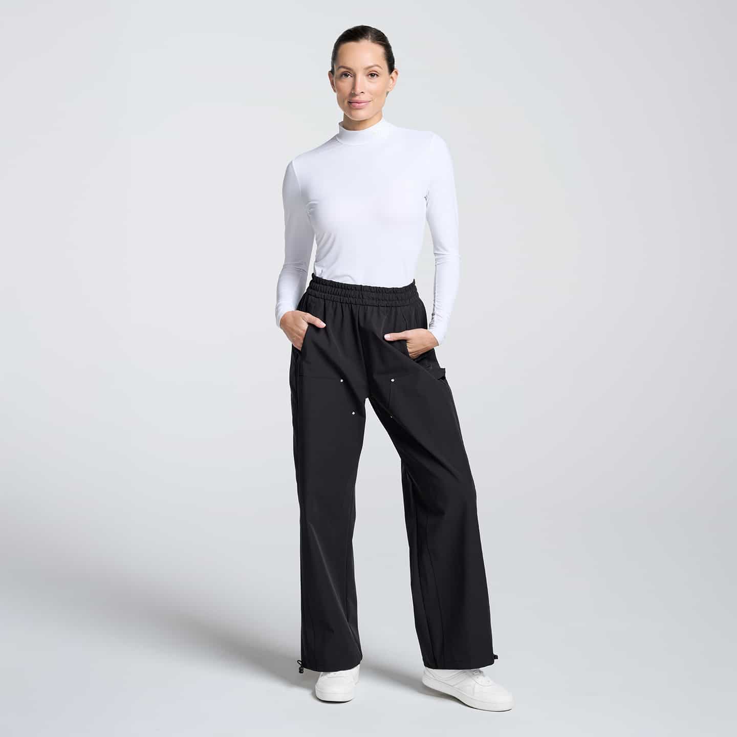 Women's Perforated Logo Wide Leg Trouser - Image 3