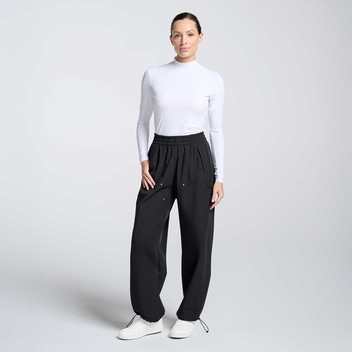 Women's Perforated Logo Wide Leg Trouser - Image 4