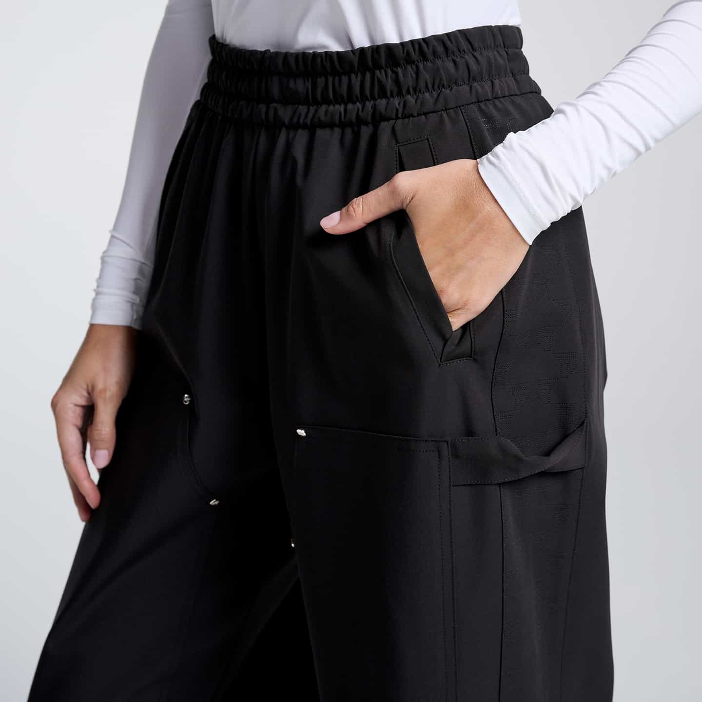 Women's Perforated Logo Wide Leg Trouser - Image 5