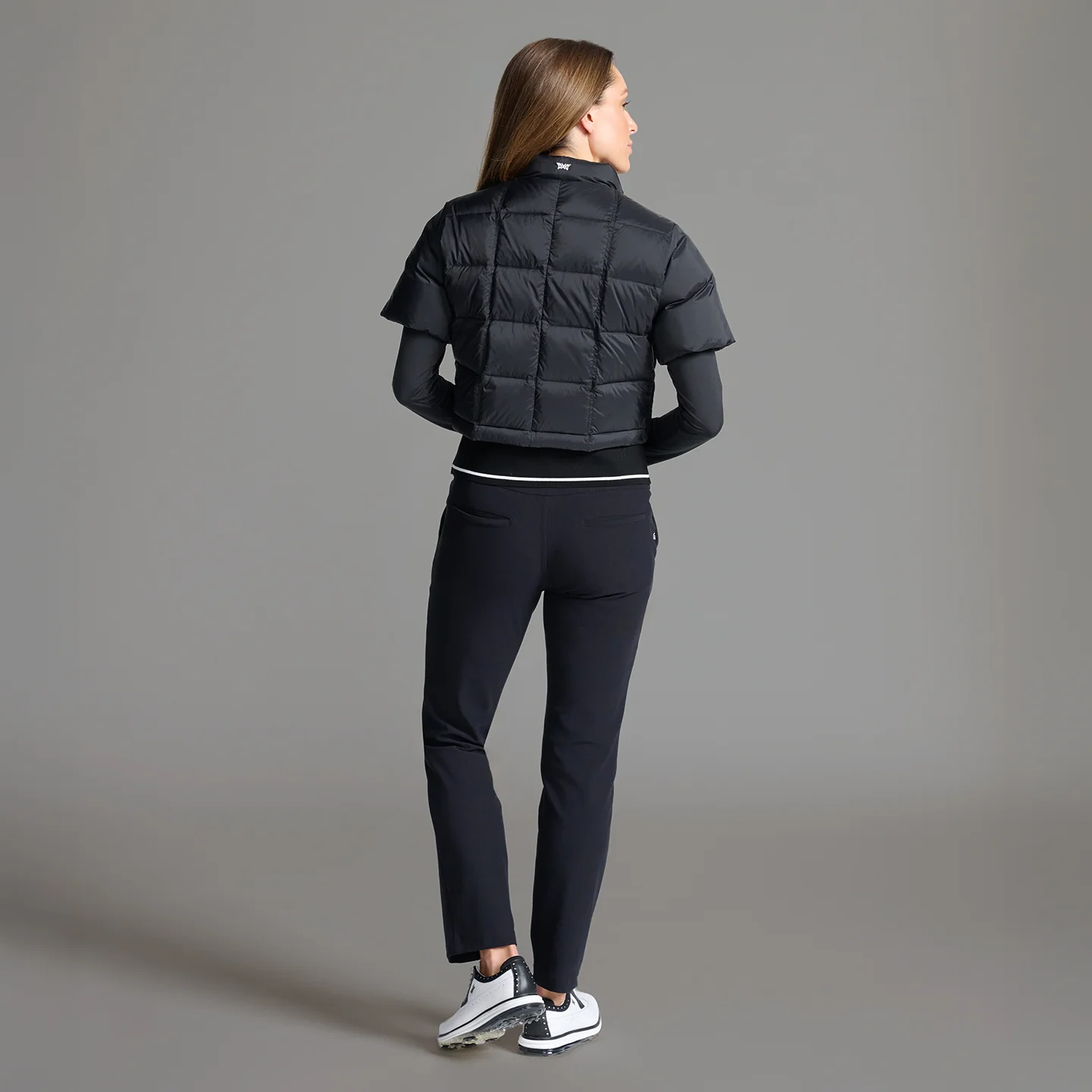 Women's Ribbed Waist Short Sleeve Puffer Jacket - Image 7