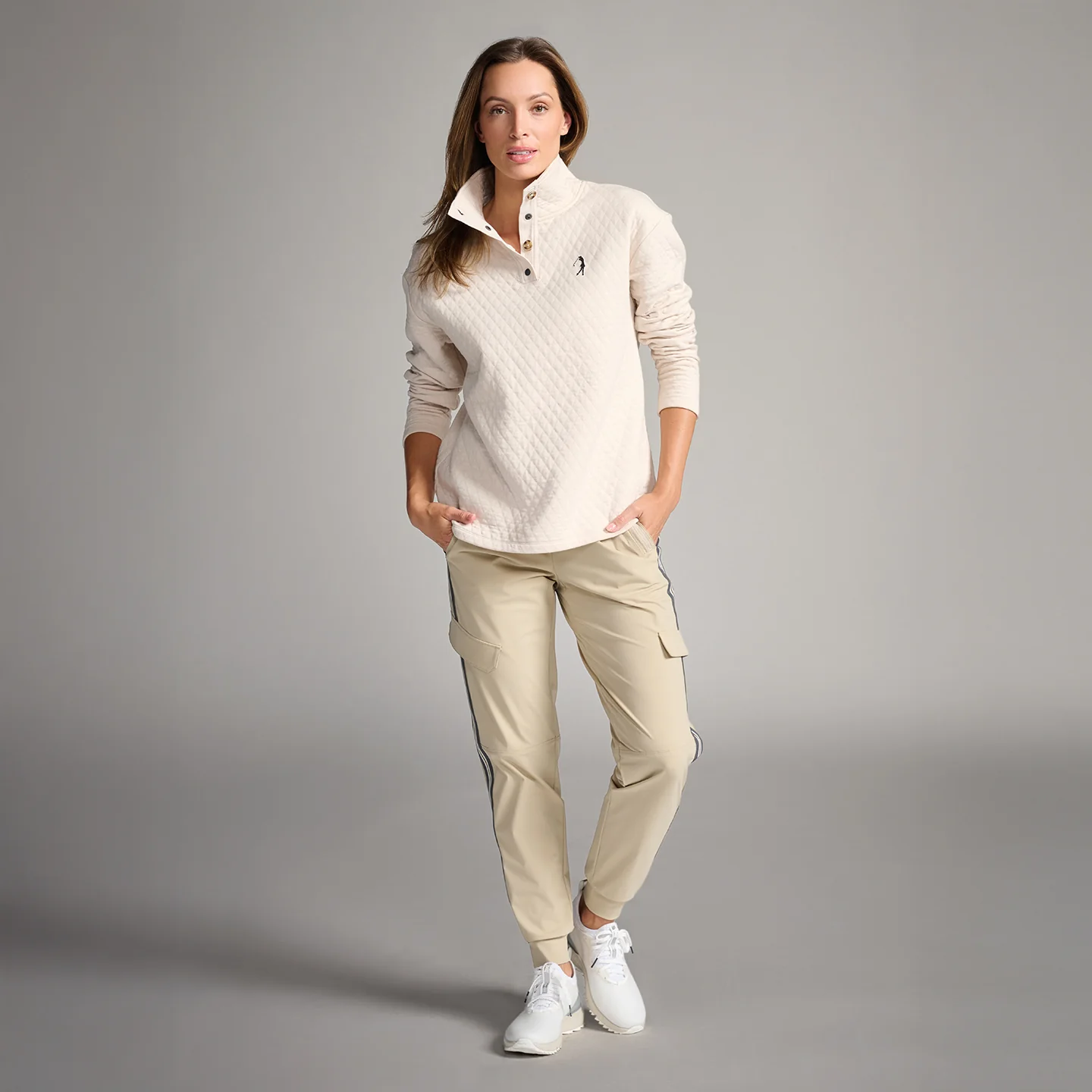 Women's #SheGolfs Quilted Pullover - Image 3