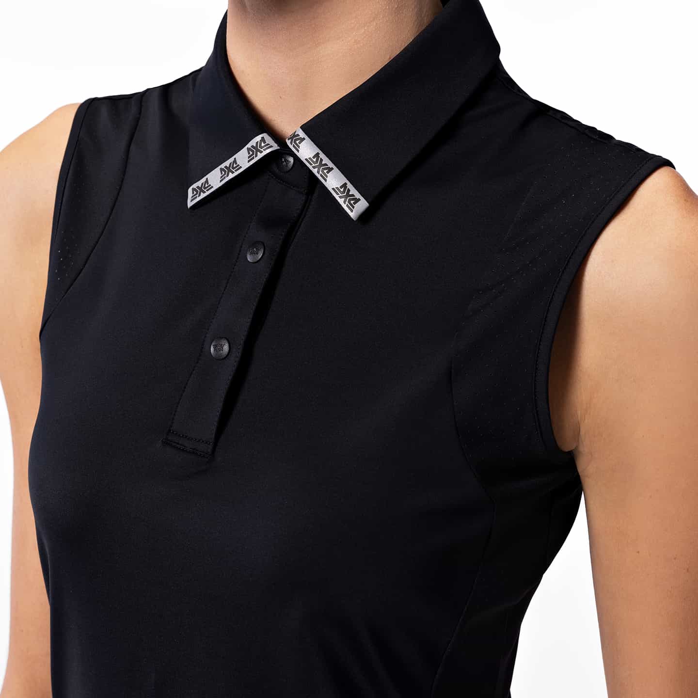 Women's Sleeveless Logo Tape Collar Polo - Image 3