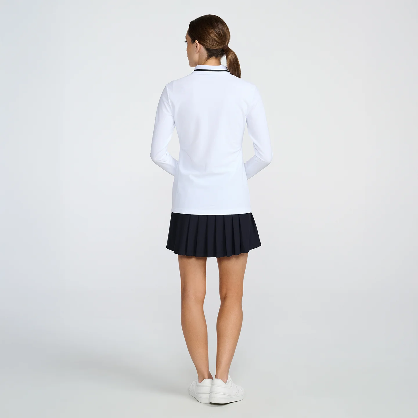 Women's Terry Cloth 1/4 Zip Long Sleeve Polo - Image 13