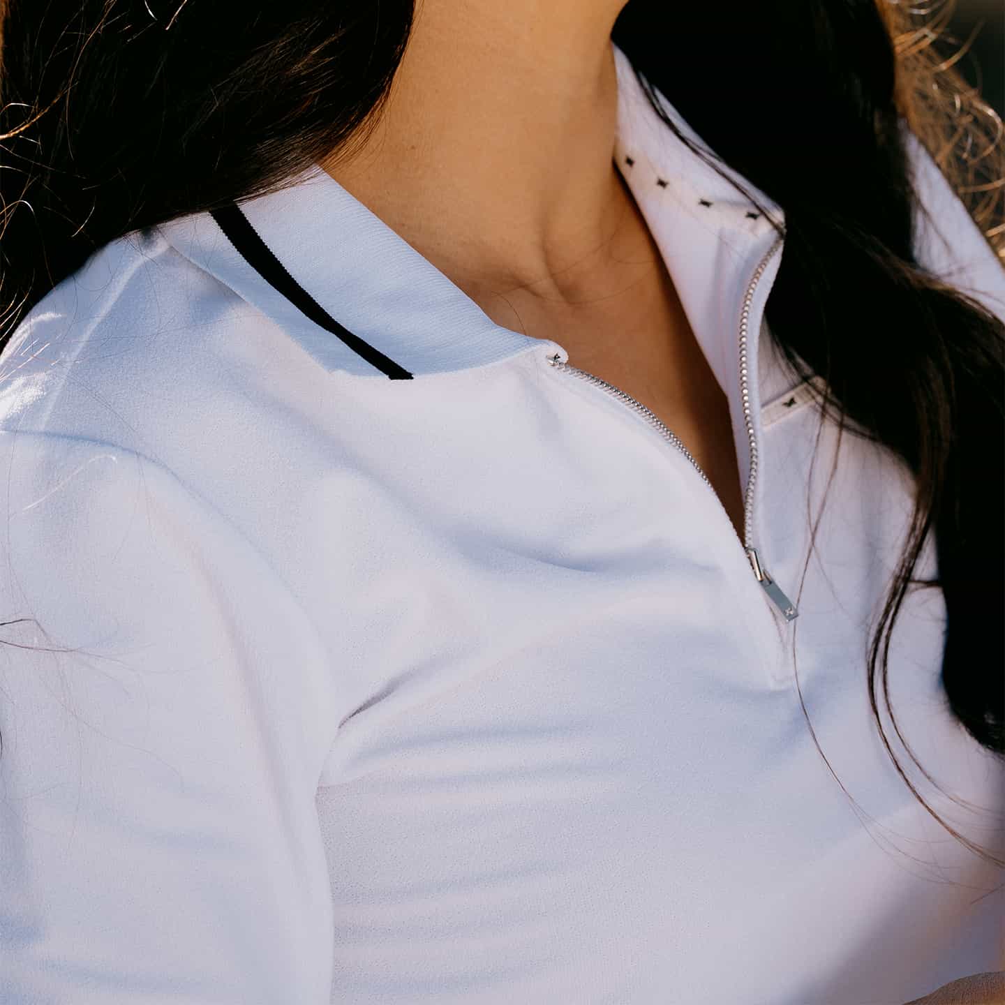 Women's Terry Cloth 1/4 Zip Long Sleeve Polo - Image 4