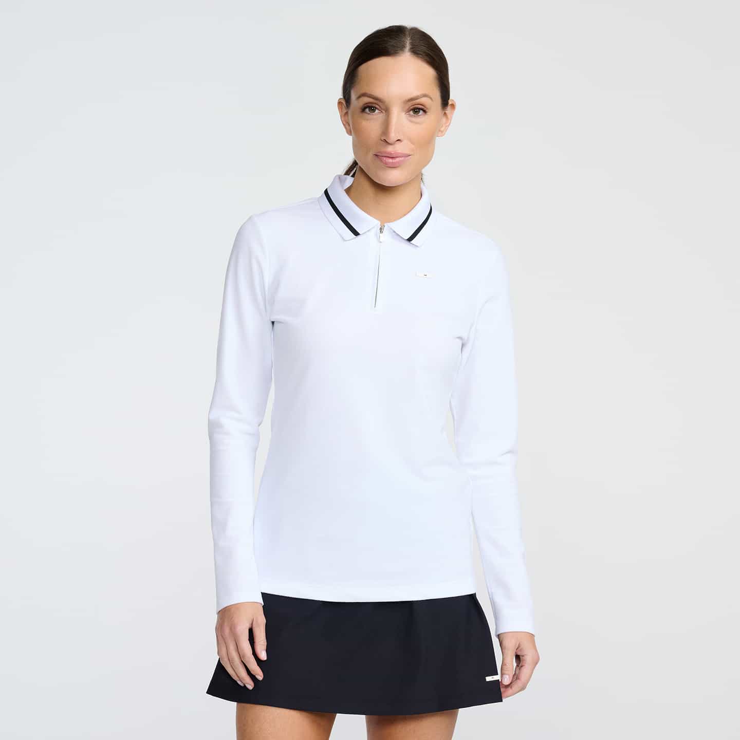 Women's Terry Cloth 1/4 Zip Long Sleeve Polo - Image 8