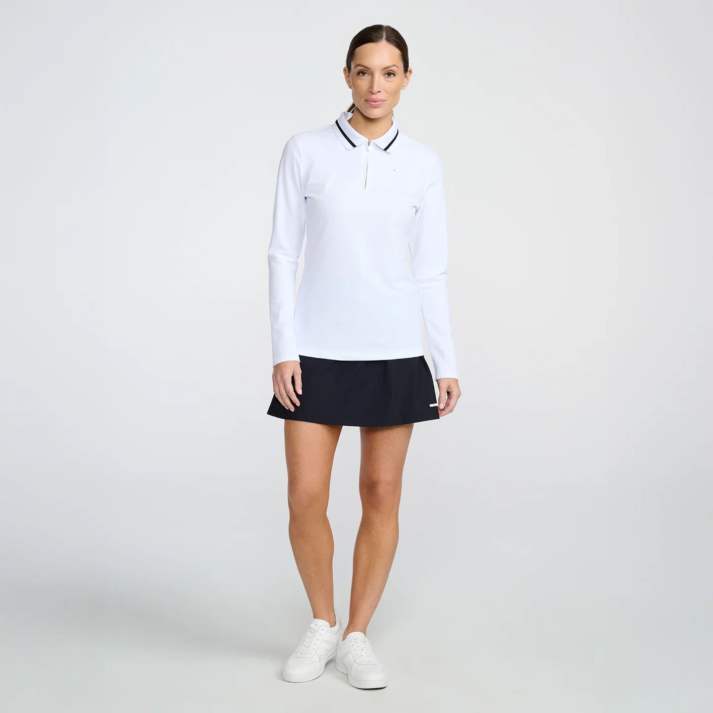 Women's Terry Cloth 1/4 Zip Long Sleeve Polo - Image 9