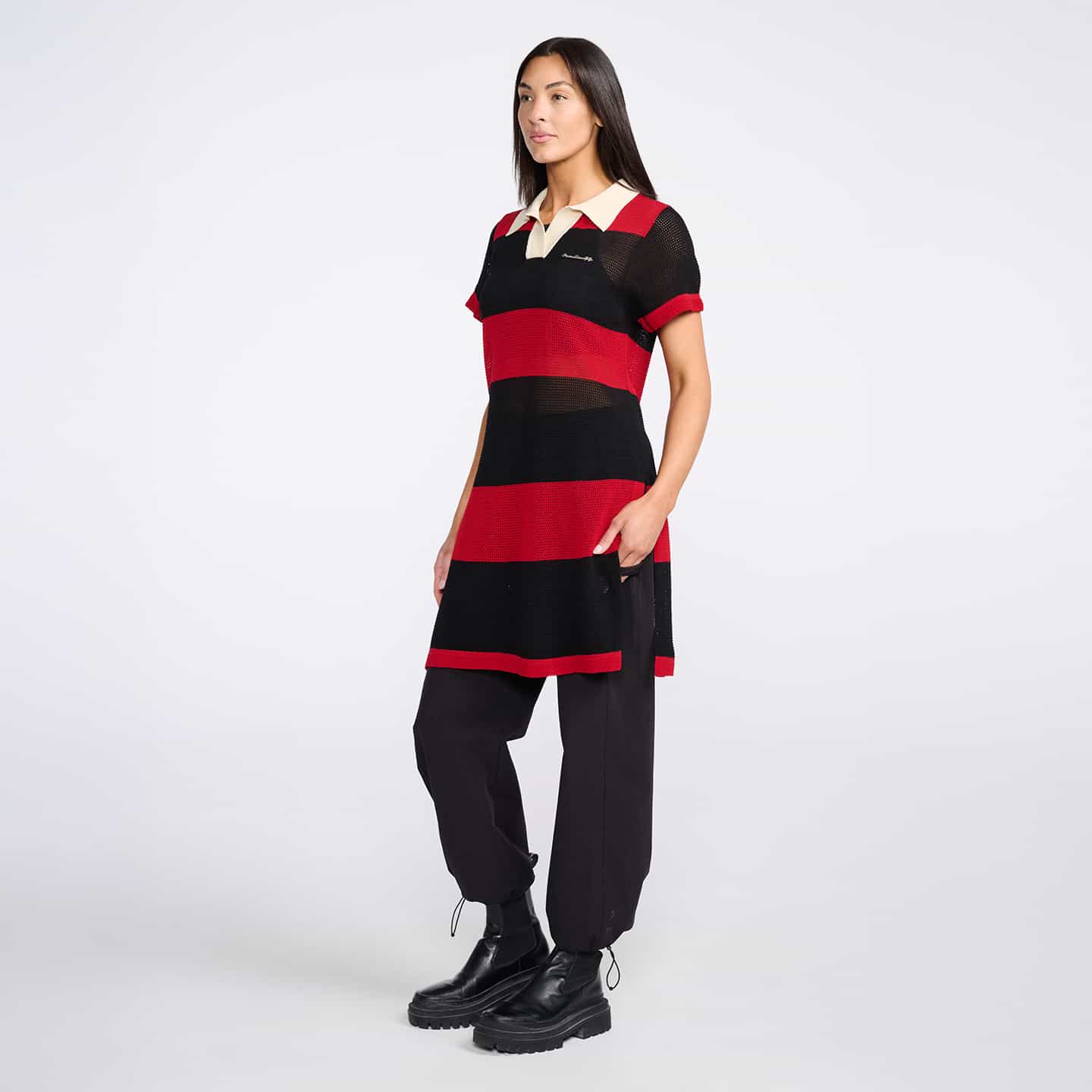 Women's Varsity Pointelle Tunic Dress - Image 10