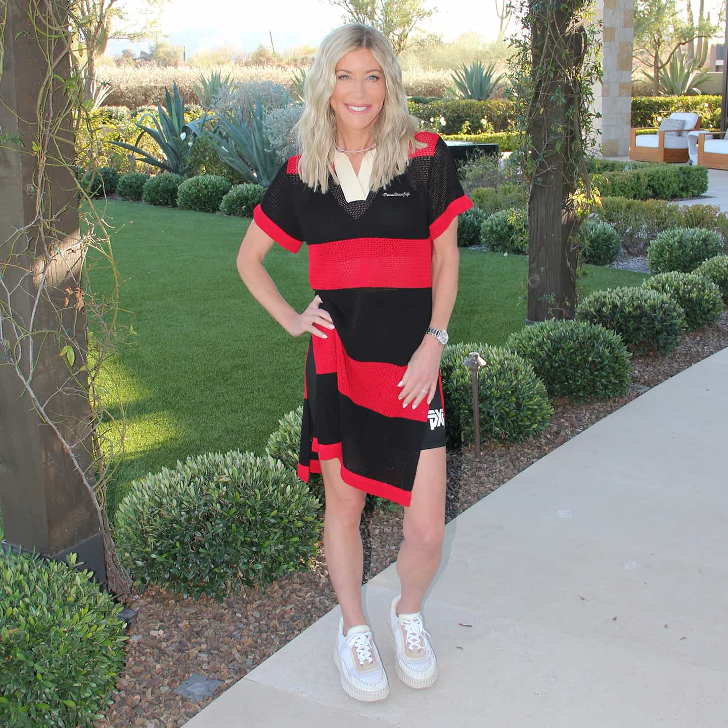 Women's Varsity Pointelle Tunic Dress - Image 3