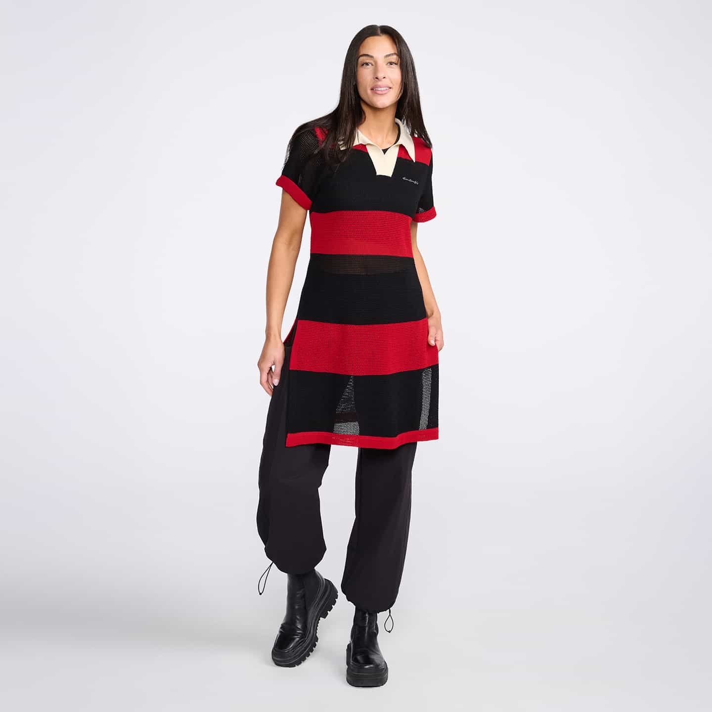 Women's Varsity Pointelle Tunic Dress - Image 6